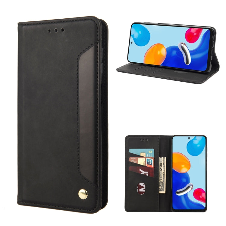 Skin Feel Magnetic Splicing Leather Phone Case, For Xiaomi Redmi Note 11 4G / Note 11S, For Xiaomi Poco X4 Pro 5G