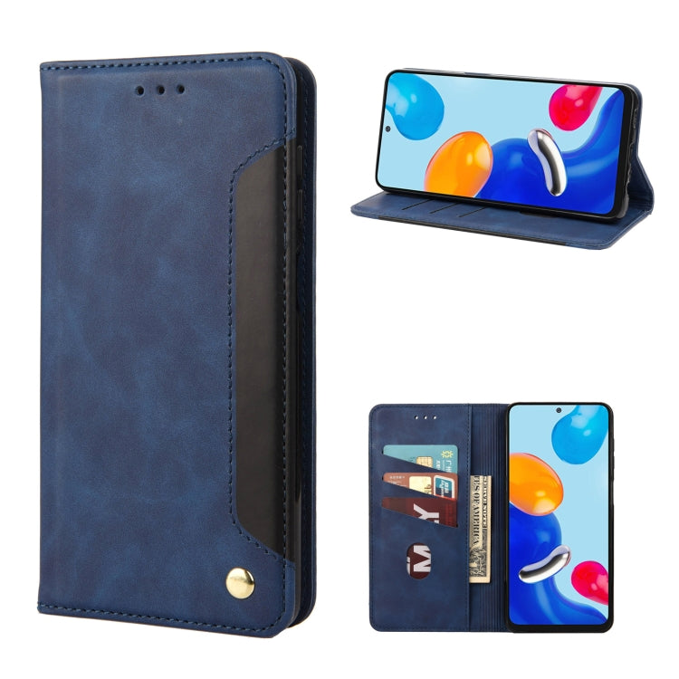 Skin Feel Magnetic Splicing Leather Phone Case, For Xiaomi Redmi Note 11 4G / Note 11S, For Xiaomi Poco X4 Pro 5G
