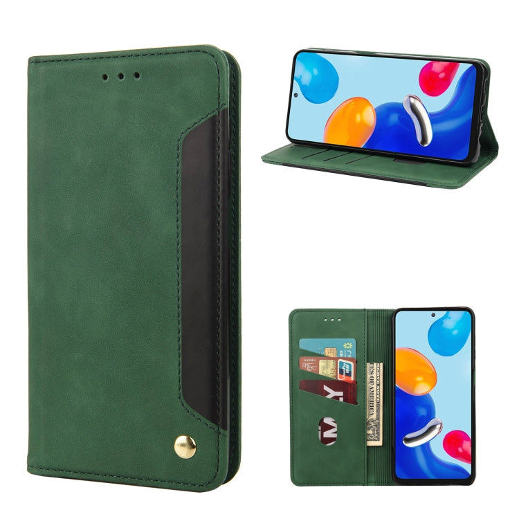 Skin Feel Magnetic Splicing Leather Phone Case, For Xiaomi Redmi Note 11 4G / Note 11S, For Xiaomi Poco X4 Pro 5G