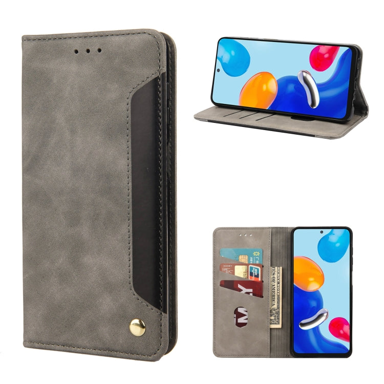 Skin Feel Magnetic Splicing Leather Phone Case, For Xiaomi Redmi Note 11 4G / Note 11S, For Xiaomi Poco X4 Pro 5G