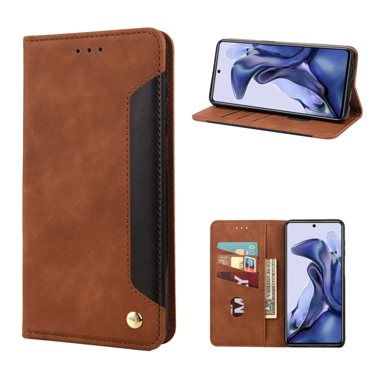Skin Feel Magnetic Splicing Leather Phone Case, For Xiaomi Redmi Note 11 4G / Note 11S, For Xiaomi Poco X4 Pro 5G