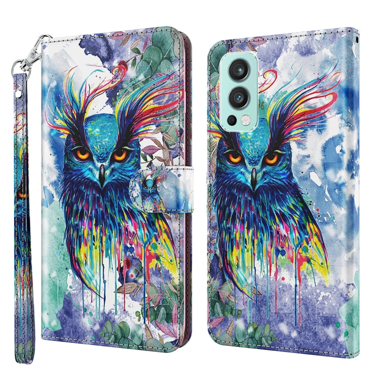 3D Painting Pattern TPU + PU Leather Phone Case, For OnePlus 9RT 5G, For OnePlus Nord 2 5G, For OnePlus Nord CE 5G, For OnePlus Nord N200 5G