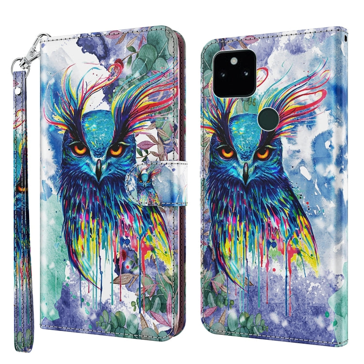 3D Painting Pattern TPU + PU Leather Phone Case, For Google Pixel 5a 5G, For Google Pixel 6, For Google Pixel 6 Pro, For Google Pixel 7 5G