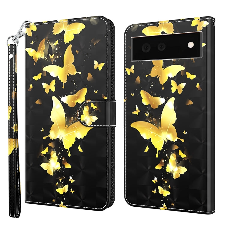 3D Painting Pattern TPU + PU Leather Phone Case, For Google Pixel 5a 5G, For Google Pixel 6, For Google Pixel 6 Pro, For Google Pixel 7 5G