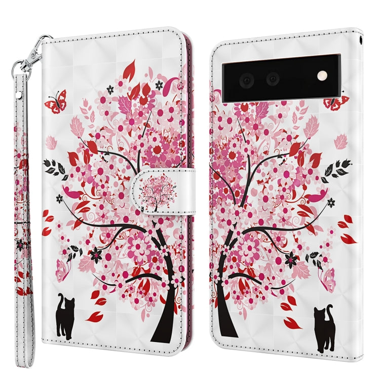 3D Painting Pattern TPU + PU Leather Phone Case, For Google Pixel 5a 5G, For Google Pixel 6, For Google Pixel 6 Pro, For Google Pixel 7 5G