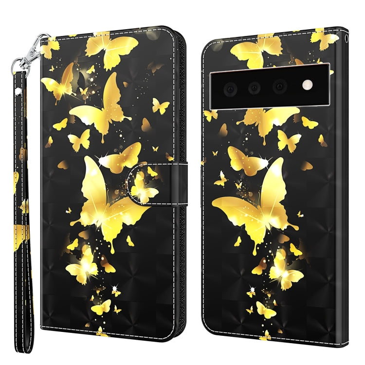3D Painting Pattern TPU + PU Leather Phone Case, For Google Pixel 5a 5G, For Google Pixel 6, For Google Pixel 6 Pro, For Google Pixel 7 5G