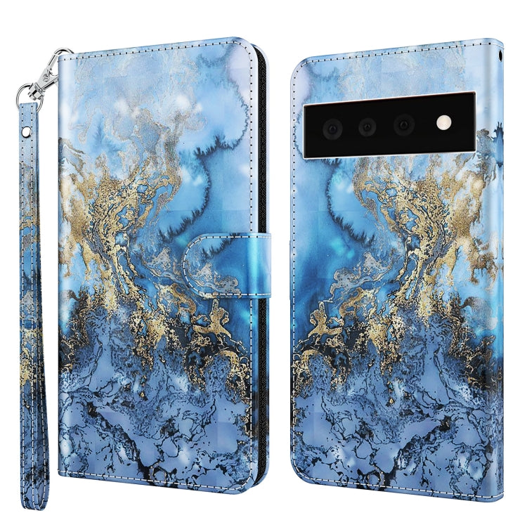 3D Painting Pattern TPU + PU Leather Phone Case, For Google Pixel 5a 5G, For Google Pixel 6, For Google Pixel 6 Pro, For Google Pixel 7 5G