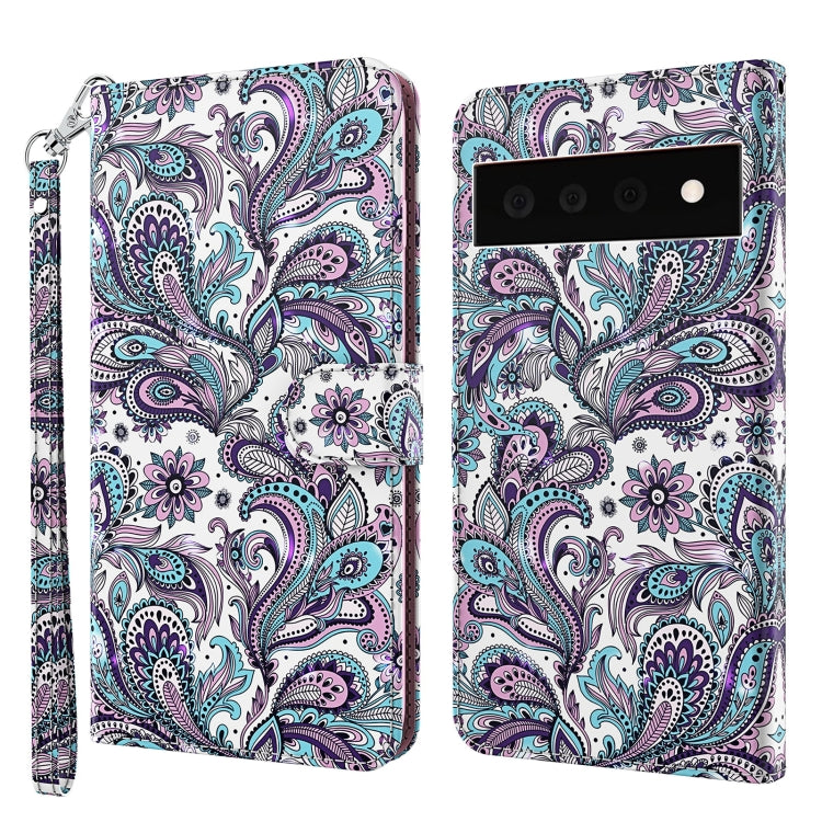 3D Painting Pattern TPU + PU Leather Phone Case, For Google Pixel 5a 5G, For Google Pixel 6, For Google Pixel 6 Pro, For Google Pixel 7 5G