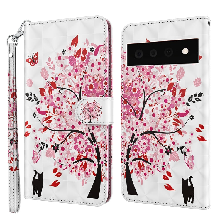 3D Painting Pattern TPU + PU Leather Phone Case, For Google Pixel 5a 5G, For Google Pixel 6, For Google Pixel 6 Pro, For Google Pixel 7 5G