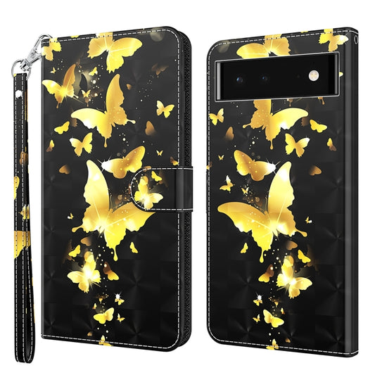 3D Painting Pattern TPU + PU Leather Phone Case, For Google Pixel 7 Pro 5G, For Google Pixel 6a