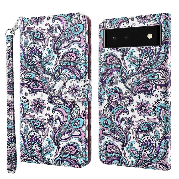 3D Painting Pattern TPU + PU Leather Phone Case, For Google Pixel 7 Pro 5G, For Google Pixel 6a