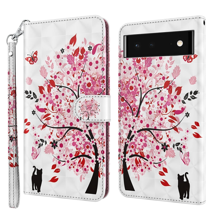 3D Painting Pattern TPU + PU Leather Phone Case, For Google Pixel 7 Pro 5G, For Google Pixel 6a