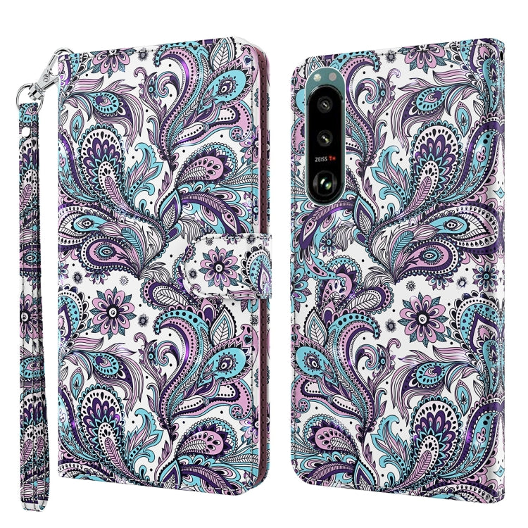 3D Painting Pattern TPU + PU Leather Phone Case, For OPPO A16 / A54 5G, For Sony Xperia 5 III