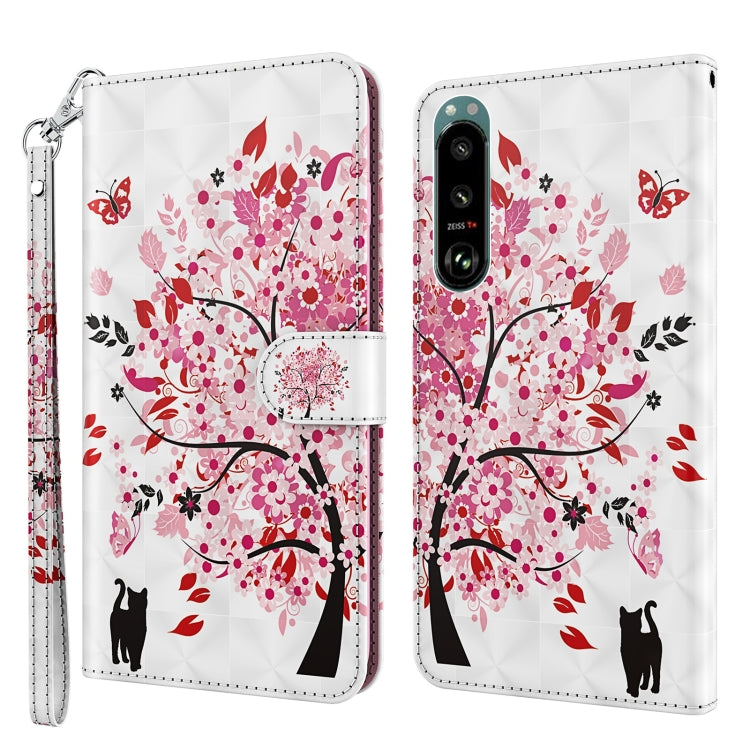 3D Painting Pattern TPU + PU Leather Phone Case, For OPPO A16 / A54 5G, For Sony Xperia 5 III
