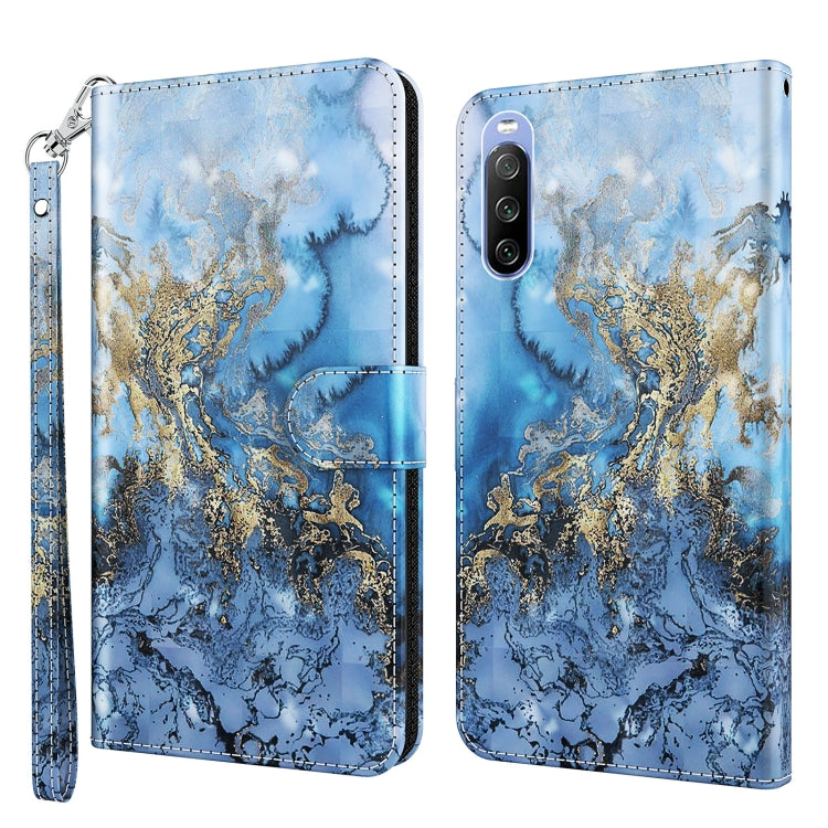 3D Painting Pattern TPU + PU Leather Phone Case, For Sony Xperia 1 II, For Sony Xperia 1 III, For Sony Xperia 5 II, For Sony Xperia 10 II, For Sony Xperia 10 III