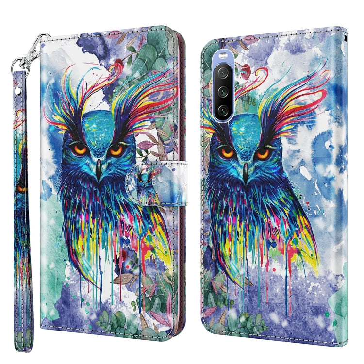 3D Painting Pattern TPU + PU Leather Phone Case, For Sony Xperia 1 II, For Sony Xperia 1 III, For Sony Xperia 5 II, For Sony Xperia 10 II, For Sony Xperia 10 III