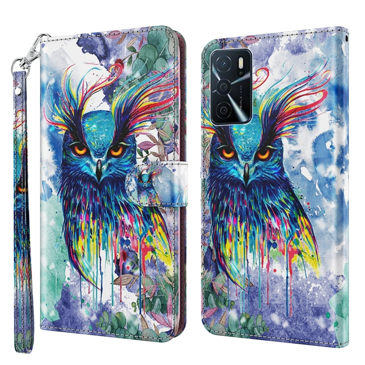 3D Painting Pattern TPU + PU Leather Phone Case, For OPPO A16 / A54 5G, For Sony Xperia 5 III