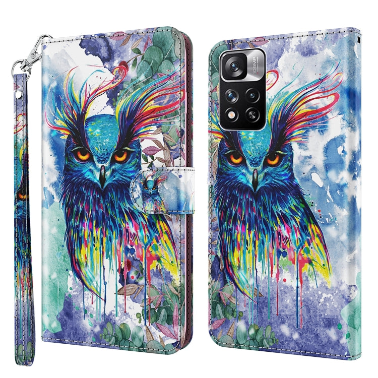 3D Painting Pattern TPU + PU Leather Phone Case, For Xiaomi Redmi Note 11 Pro / 11 Pro+, For Xiaomi Redmi Note 8 2021, For Xiaomi Redmi 10, For Xiaomi Redmi 10C International Version