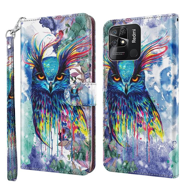 3D Painting Pattern TPU + PU Leather Phone Case, For Xiaomi Redmi Note 11 Pro / 11 Pro+, For Xiaomi Redmi Note 8 2021, For Xiaomi Redmi 10, For Xiaomi Redmi 10C International Version