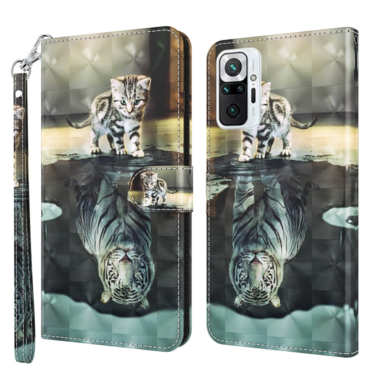 3D Painting Pattern TPU + PU Leather Phone Case, For Xiaomi Redmi Note 10 Pro / 10 Pro Max