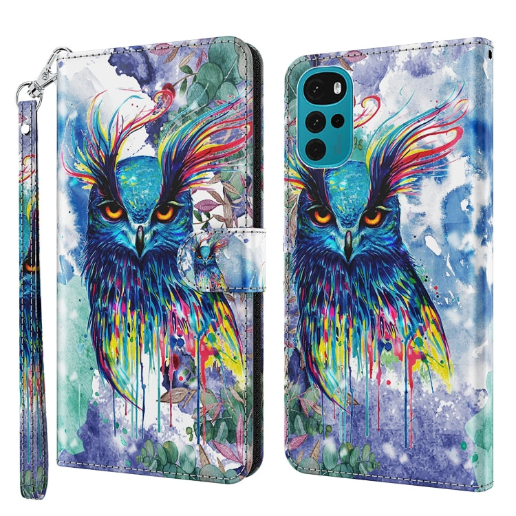 3D Painting Pattern TPU + PU Leather Phone Case, For Motorola Moto E7i Power / E7 Power, For Motorola Moto E20 / E30 / E40, For Motorola Moto G22, For Motorola Moto G30 / G20 / G10