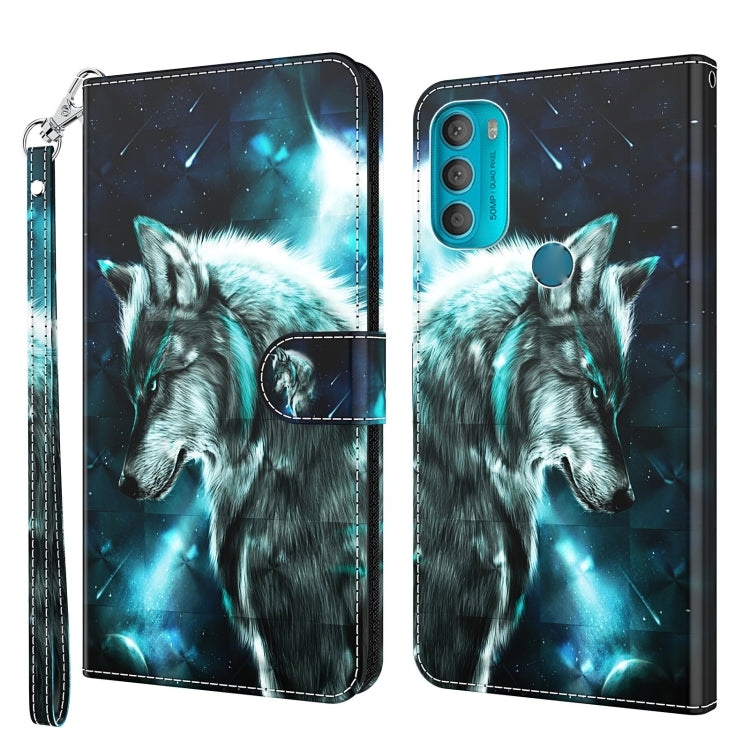 3D Painting Pattern TPU + PU Leather Phone Case, For Motorola Moto G71 5G