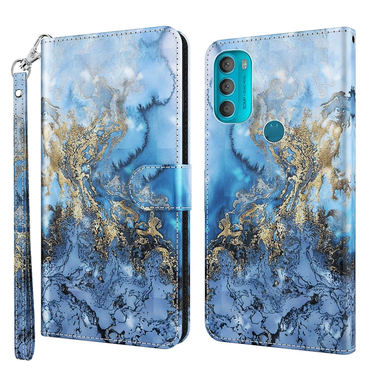 3D Painting Pattern TPU + PU Leather Phone Case, For Motorola Moto G71 5G