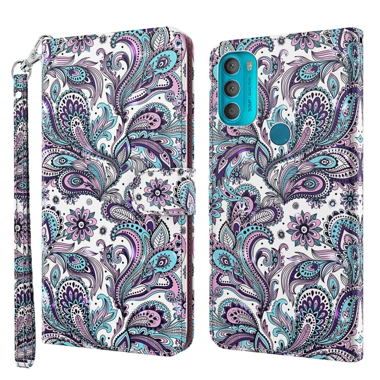 3D Painting Pattern TPU + PU Leather Phone Case, For Motorola Moto G71 5G