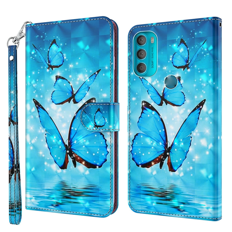 3D Painting Pattern TPU + PU Leather Phone Case, For Motorola Moto G71 5G