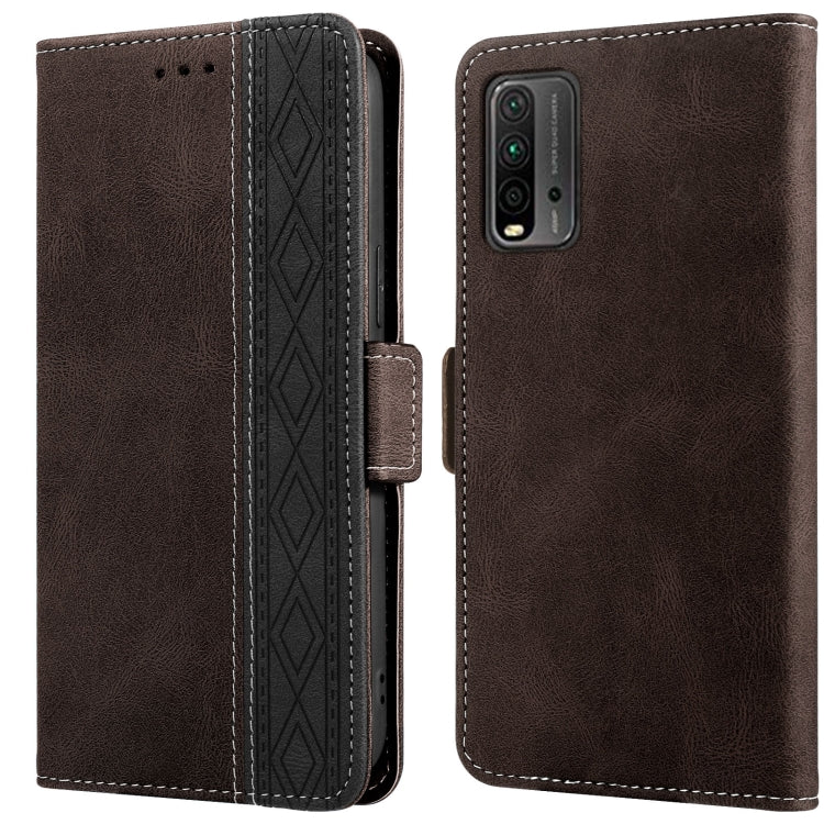 Stitching Side-Magnetic RFID Leather Phone Case, For Xiaomi Redmi 9, For Xiaomi Redmi 9A, For Xiaomi Redmi 9C, For Xiaomi Redmi 9T, For Xiaomi Redmi Note 9 Pro 4G / 9S, For Xiaomi Redmi Note 9 / 10X, For Xiaomi Redmi Note 9T 5G                         ...