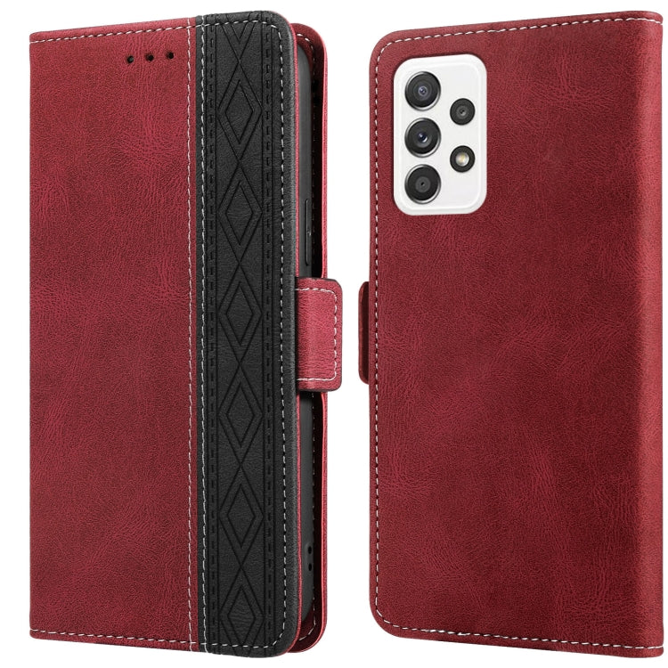 Stitching Side-Magnetic RFID Leather Phone Case, For Samsung Galaxy A02, For Samsung Galaxy A02s, For Samsung Galaxy A03s 166mm, For Samsung Galaxy A12 5G, For Samsung Galaxy A13 4G, For Samsung Galaxy A13 5G, For Samsung Galaxy A22 5G                 ...