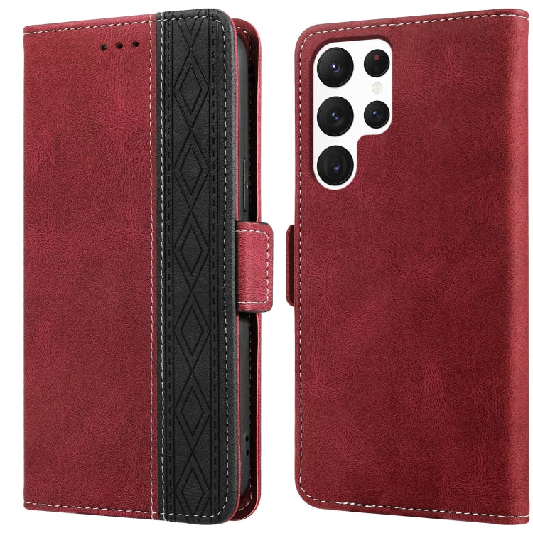 Stitching Side-Magnetic RFID Leather Phone Case, For Samsung Galaxy S22 5G, For Samsung Galaxy S22+ 5G, For Samsung Galaxy S22 Ultra 5G