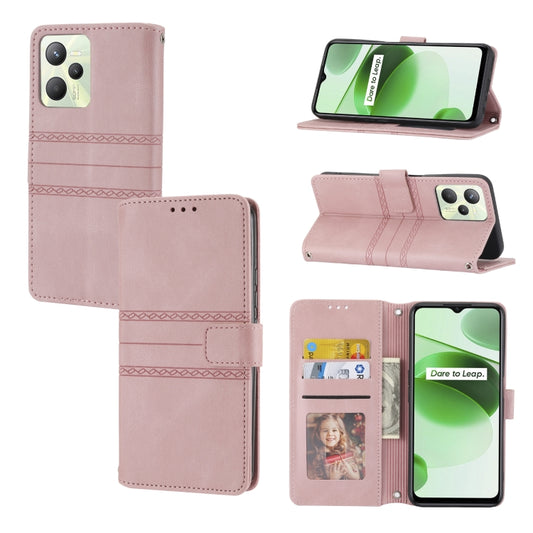 Embossed Striped Magnetic Buckle Horizontal Flip Phone Leather Case, For OPPO Realme 9 Pro, For Xiaomi Redmi K50 Gaming, For Xiaomi Redmi K50 Pro