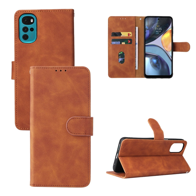 Skin Feel Magnetic Buckle Calf Texture PU Phone Case, For Honor X7, For Honor X8, For Motorola Moto G22