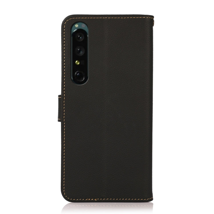 KHAZNEH Custer Genuine Leather RFID Phone Case, For vivo Y75 5G, For Sony Xperia 1 IV