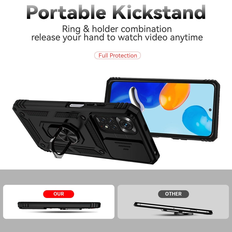 Sliding Camshield Holder Phone Case, For Xiaomi Redmi Note 11 Global, For Xiaomi Redmi Note 11 Pro Global