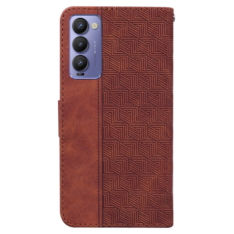Geometric Embossed Leather Phone Case, For Tecno Camon 18 / 18P, For Tecno Camon 18 Premier, For Tecno Camon 18i, For Tecno Phantom X, For Tecno Pop 5 LTE BD4, For Tecno Pop 5P, For Tecno Pova 2, For Tecno Pova LD7