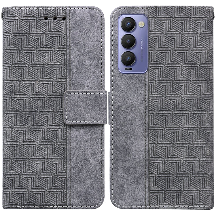 Geometric Embossed Leather Phone Case, For Tecno Camon 18 / 18P, For Tecno Camon 18 Premier, For Tecno Camon 18i, For Tecno Phantom X, For Tecno Pop 5 LTE BD4, For Tecno Pop 5P, For Tecno Pova 2, For Tecno Pova LD7