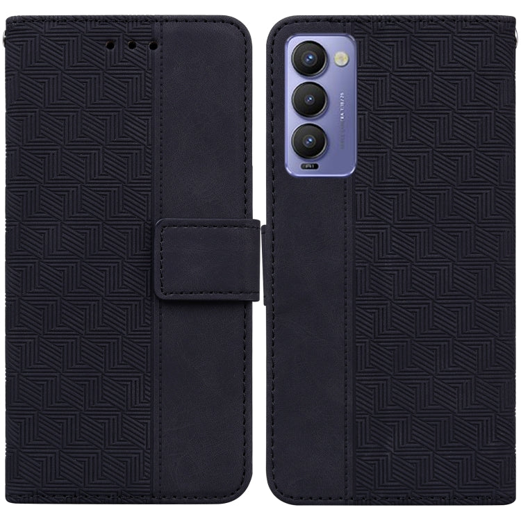 Geometric Embossed Leather Phone Case, For Tecno Camon 18 / 18P, For Tecno Camon 18 Premier, For Tecno Camon 18i, For Tecno Phantom X, For Tecno Pop 5 LTE BD4, For Tecno Pop 5P, For Tecno Pova 2, For Tecno Pova LD7