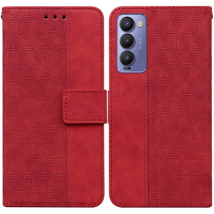 Geometric Embossed Leather Phone Case, For Tecno Camon 18 / 18P, For Tecno Camon 18 Premier, For Tecno Camon 18i, For Tecno Phantom X, For Tecno Pop 5 LTE BD4, For Tecno Pop 5P, For Tecno Pova 2, For Tecno Pova LD7