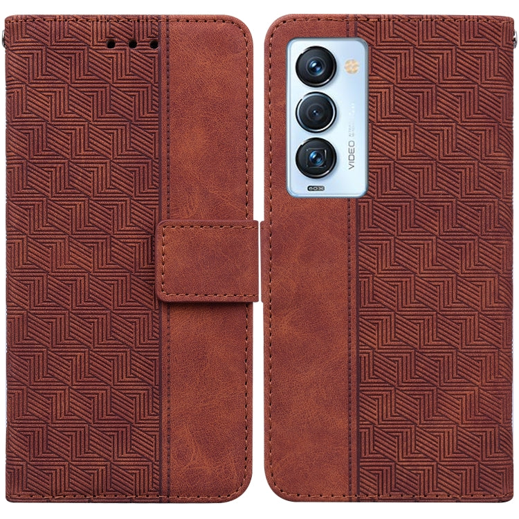 Geometric Embossed Leather Phone Case, For Tecno Camon 18 / 18P, For Tecno Camon 18 Premier, For Tecno Camon 18i, For Tecno Phantom X, For Tecno Pop 5 LTE BD4, For Tecno Pop 5P, For Tecno Pova 2, For Tecno Pova LD7