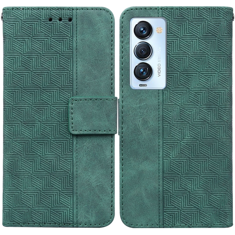 Geometric Embossed Leather Phone Case, For Tecno Camon 18 / 18P, For Tecno Camon 18 Premier, For Tecno Camon 18i, For Tecno Phantom X, For Tecno Pop 5 LTE BD4, For Tecno Pop 5P, For Tecno Pova 2, For Tecno Pova LD7