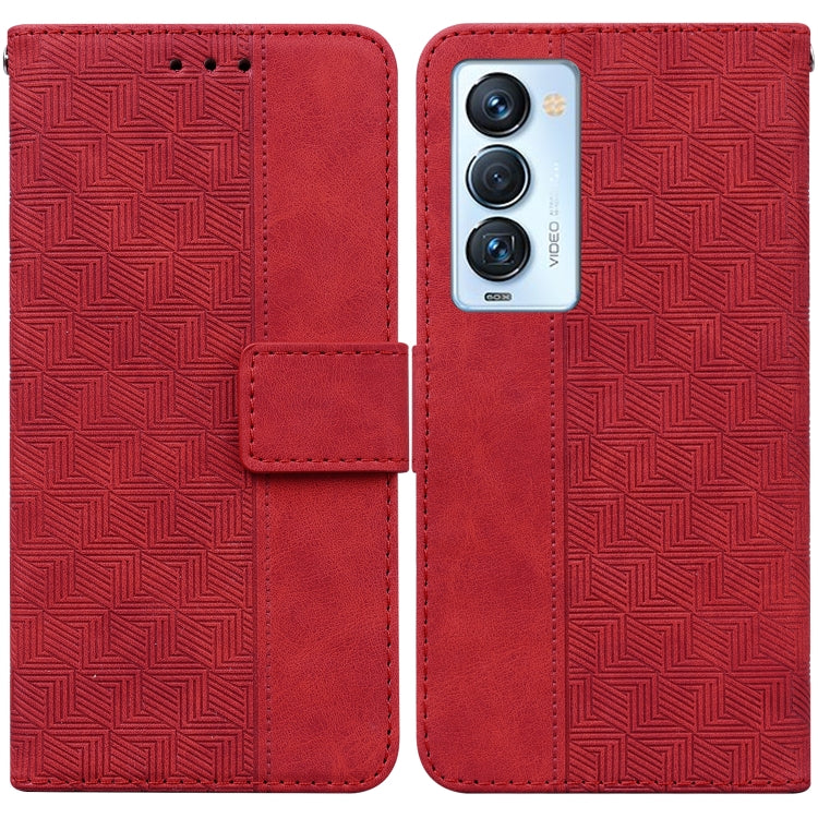 Geometric Embossed Leather Phone Case, For Tecno Camon 18 / 18P, For Tecno Camon 18 Premier, For Tecno Camon 18i, For Tecno Phantom X, For Tecno Pop 5 LTE BD4, For Tecno Pop 5P, For Tecno Pova 2, For Tecno Pova LD7