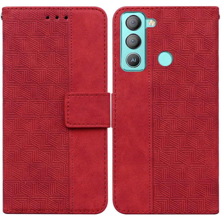 Geometric Embossed Leather Phone Case, For Tecno Camon 18 / 18P, For Tecno Camon 18 Premier, For Tecno Camon 18i, For Tecno Phantom X, For Tecno Pop 5 LTE BD4, For Tecno Pop 5P, For Tecno Pova 2, For Tecno Pova LD7