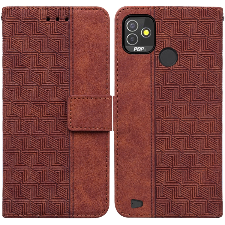 Geometric Embossed Leather Phone Case, For Tecno Camon 18 / 18P, For Tecno Camon 18 Premier, For Tecno Camon 18i, For Tecno Phantom X, For Tecno Pop 5 LTE BD4, For Tecno Pop 5P, For Tecno Pova 2, For Tecno Pova LD7