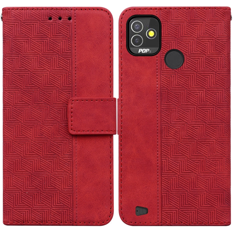 Geometric Embossed Leather Phone Case, For Tecno Camon 18 / 18P, For Tecno Camon 18 Premier, For Tecno Camon 18i, For Tecno Phantom X, For Tecno Pop 5 LTE BD4, For Tecno Pop 5P, For Tecno Pova 2, For Tecno Pova LD7