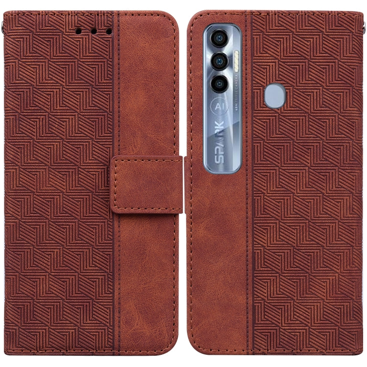 Geometric Embossed Leather Phone Case, For Tecno Pova Neo LE6, For Tecno Spark 7 Pro, For Tecno Spark 8 / 8T, For Tecno Spark 8P, For Tecno Spark Go 2022 / Spark 8C