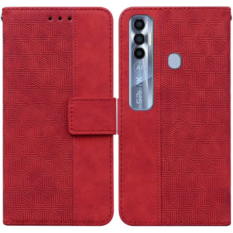 Geometric Embossed Leather Phone Case, For Tecno Pova Neo LE6, For Tecno Spark 7 Pro, For Tecno Spark 8 / 8T, For Tecno Spark 8P, For Tecno Spark Go 2022 / Spark 8C