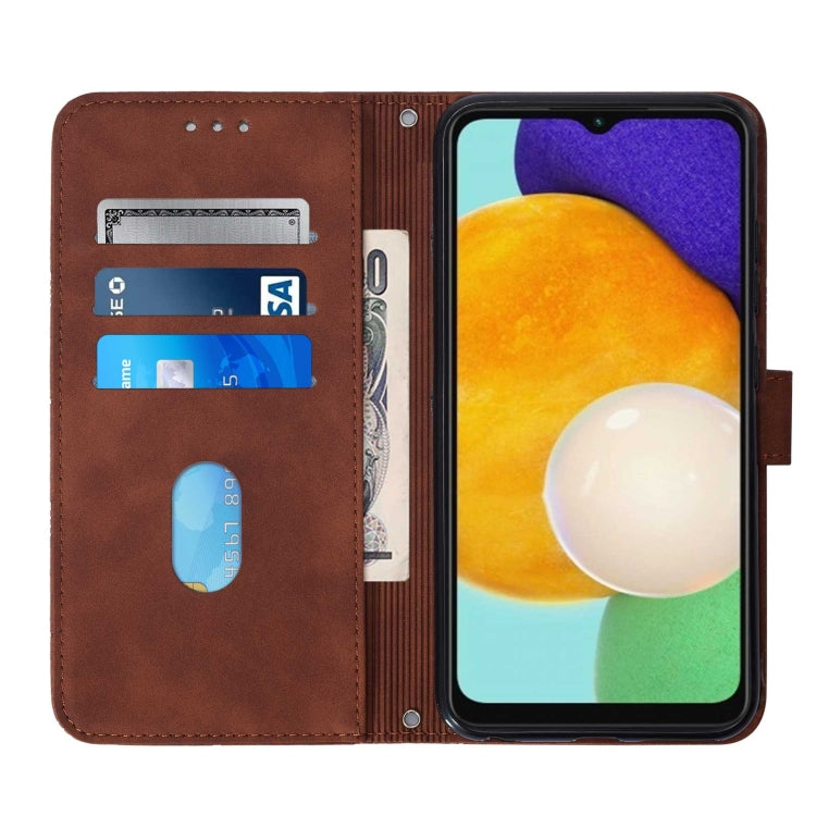 Crossbody 3D Embossed Flip Leather Phone Case, For Samsung Galaxy A13 5G