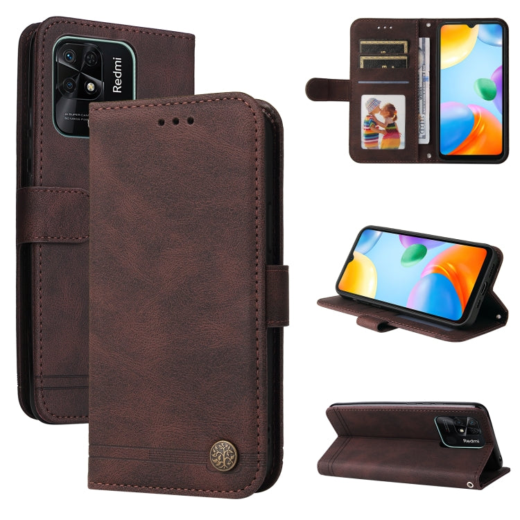 Skin Feel Life Tree Metal Button Leather Phone Case, For Xiaomi Redmi 10C 4G / Redmi 10 India Version, For Xiaomi Poco X4 Pro 5G, For Honor 50 SE / nova 9 SE, For OPPO Find X5, For OPPO Find X5 Pro